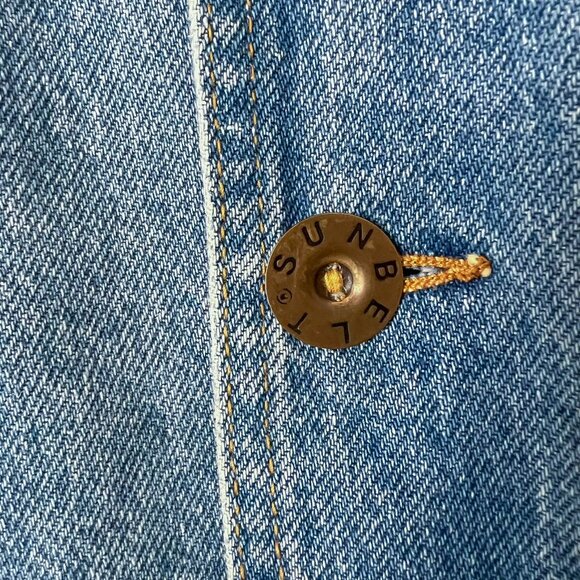 Vintage Sunbelt Long Denim Jean Jacket Duster Coat One Size Excellent Oversized - Picture 5 of 7